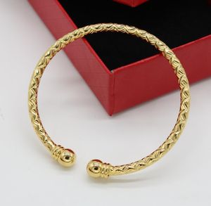 Cuff Bangle Classic Style High Polished 18k Yellow Gold Filled Womens Lady Bracelet Gift Solid Jewelry9745947