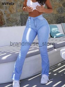 Women's Jeans Blue High Waist Flared Jeans Women Casual Stretch Slim Wide Leg Sexy Hip Lift Bell Bottom Mom Pants Streetwear Y2k Jean Trousers J231226