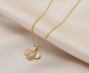 Chains Fashion Cute Baby Elephant Stainless Steel Gold Chain Jewelry Pendant Necklace For Woman Ins Style Exquisite Clavicle4649636