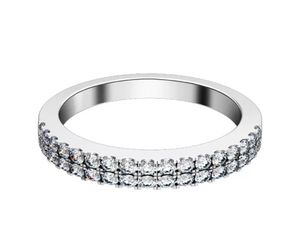 Cluster-Ringe Florid Jewelry Mikro-Pavé-Bandring aus massivem 925er-Sterlingsilber, Verlobungsring, Weißgoldfarbe, Prmoise3035831