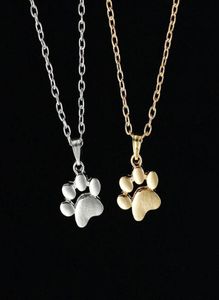 Fashion Cute Pets Dogs Footprints Paw Chain Pendant Necklace Necklaces Pendants Jewelry for Women Sweater necklace 4951171
