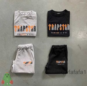 Men's t Shirts Men Women Trapstar T-shirts Summer Outfit Orange Grey Towel Embroidery Short Sleeve Couple Top Tee Set Motion Current 2023 C45X