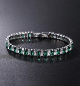 Link Chain 4mm Cubic Zirconia Green Tennis Bracelet Bracelets For Women Men Gold Silver Color Hand Homme Jewelry Whole3022161