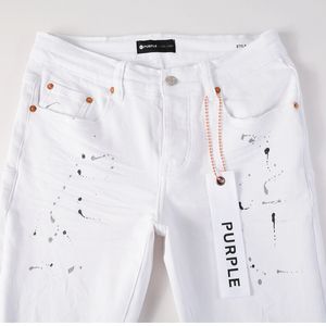 Lila Markenjeans Designer-Jeans für Herren-Skinny-Motorrad Zerrissene, luxuriöse Lochhose rundherum mit schmalen Beinen, Großhandelspunkt-Lila-Jeans