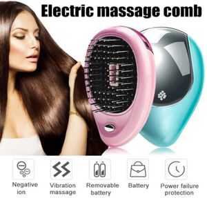 Magic Portable Electric ionic Hairbrush Mini Jon Vibration Hair Brush CEL Massage Comb Head Scalp Massager Styling Tool2409545