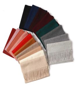 Anpassade vinterdamer Pure 100 Cashmere Scarves Shawls Designer Luxury Long Tassel Pashmina Wool Stoles Scarf For Women Men5881688