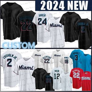 2 Jazz Chisholm Jr. Baseballtrikot 3 Luis Arraez Jorge Soler Sandy Alcantara Jesus Sanchez Avisail Garcia Bryan De La Cruz Nick Fortes Jesus Luzardo Jon Berti Max Meyer