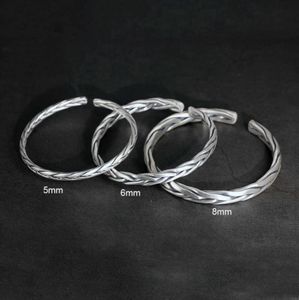 Heavy Solid 999 Pure Silver ed Bangles Mens Sterling Silver Bracelet Vintage Punk Rock Style Armband Man Cuff Bangle G091687554759696230