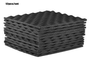 12PCSSET SOUNDPROOFING FOAM STUDIOアコースティックフォームパネルウェッジ30x30cmオフィス用サウンドプルーフ吸収処理パネルRecordi6865588