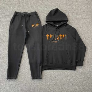 Trapstar Mens Hoodie Полный спортивный костюм с капюшоном дизайнеры вышивки с капюшоном с выселкой из-за вышивки черно-серой толстые толсты