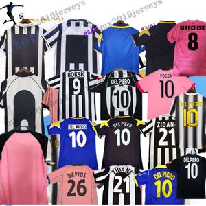 2001 2003 Retro del Piero Futbol Forması 01 02 03 05 06 11 14 17 18 Zidane Nedved Zambrotta Tezeguet Antik Davids Klasik Futbol Gömlekleri