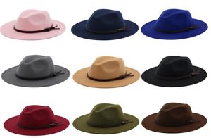 Jazz formell hatt panama cap män kvinnor kände fedora hattar vinter breda grim kepsar kvinna trilby chapeau lady headwear modetillbehör7901052