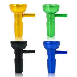 14mm Erkek Metal Kase 4 Renk Nargile Cam Bongs Bubbler Borular Slayt Kaseleri Tütün Bitkileri Kuru Kırılmaz Su Borusu Bong