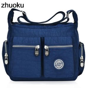 حقائب Women Tophandle Contte Coulder Bagcer Brand Fahet Nylon Female Female Discal Tote Hobos Crossbody Bag Bags Bags Messenger