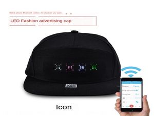 Wc6vt APP control led Bluetooth connection English pattern advertising APP mobile phone control led mobile phone hat Bluetooth con4164864