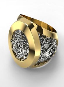 Cluster Rings Fashion Stainless Steel Masonic Ring Inlaid Rhinestone mason Symbol G Templar masonry4965062