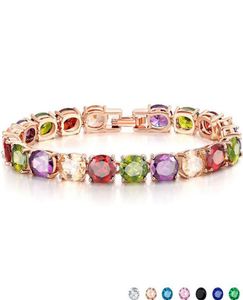 Top Sell Luxury Jewelry Söt söt högkvalitativ 925 Sterling Silver Platinum Multi Color Gemstones CZ Diamond Women Wedding Bracel6676877