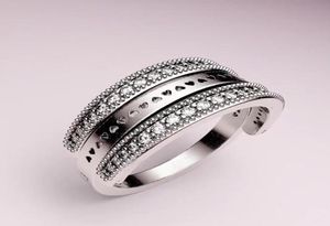 Hurtowa moda Real 925 srebrny pierścień srebrny dla CZ Diamentowe obrączki dla kobiet z oryginalnym zestawem pudełka 3092101