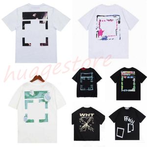 OffS Men's T-shirts Offs White Tees Arrow Summer Finger Loose Casual Short Sleeve T-shirt for Men and Women Printed Letter x on the Back Print Oversize Tees L7g