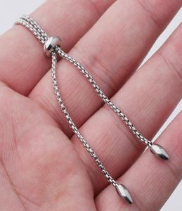 Pulseira de bolo ajustável com caixa de corrente de aço inoxidável para mulheres e homens inteiros 10 peças Link5502565