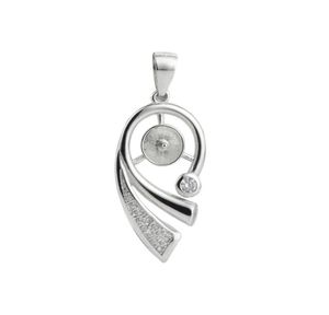 925 Sterling Silver Blank Pendant Settings Base Cubic Zirconia Pearl Findings DIY Jewellery Making 5 Pieces3719313