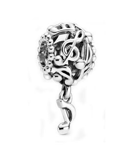 New Popular 925 Sterling Silver Silver Note Pendant Beads for Europe Charm Bracelet Wholesale Ladies Jewelry Fashion Accessories Making9840593