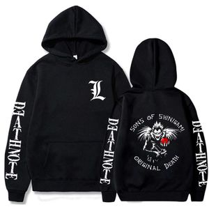 Männer Hoodies Anime Death Note Print Hoodie Haruku Gothic Hip Hop Mit Kapuze Sweatshirt Oversize Schwarz Hoodied Y2k Kleidung Oberbekleidung