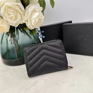 Orijinal deri lüks kısa cüzdan kadın çantalı tasarımcı moda indirim kartı tutucu bayanlar çanta 5a tasarımcı cüzdanları marka kutusu ile fermuar değişim klibi