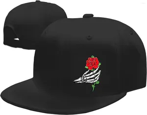 Top kapaklar Snapback şapka erkekler için düz fatura şapkaları kafatası iskeleti siyah beyzbol şapkası hip hop dağ seyahat