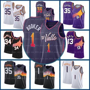 Camisa de basquete masculina Devin Booker Kevin Durant Steve Nash Charles Barkley 1 35 34 13 Camisas retrô