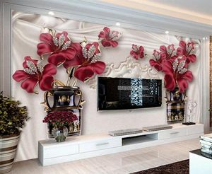 Custom Po Wallpaper 3D European Style Jewelry Flower Living Room Bedroom TV Background Wall Murals Wallpaper For Walls305w8438370