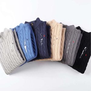 2023 Designer Mens Polo Sweater Winter Fleece Shirts Tjock Half Zipper High Neck Warm Pullover Slim Stick Stickas Casual Hoppers Small Advanced Design 6165ess