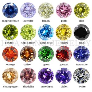 Beads 5a Cubic Zirconia Stone Multicolor Round Shape Brilliant Cut Loose Cz Stones Synthetic Gems Beads for Jewelry 0.8~12mm Aaaaa