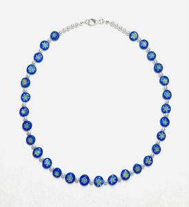 Gargantilhas Boho Mulheres Azul Senhoras Natural Água Doce Pérola Inspirada Clear Millefiori Glass Bead Colar 202226273001434187