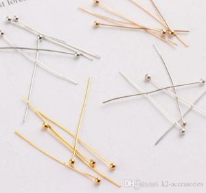 1000pcslot Gold Silver Plated Metal Ball Head Pins 20mm Ballpins DIY JEWELRY MAKING7629560