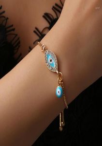 Fascino turco blu cristallo malocchio braccialetti per le donne catene d'oro fatte a mano braccialetto fortunato gioielli donna 2873631 Tmmta Jmxco6589748
