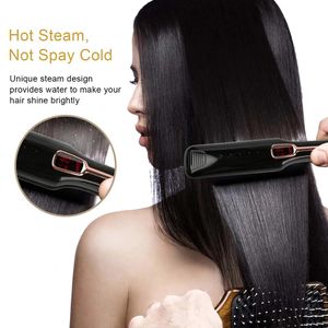 Straighteners New hair straightener multifunction steam spray straightener hair comb infrared anion hair care tool