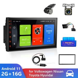 Audio New Car Radio Android 11 Autoradio Multimedia Player Bluetooth 2 Din Car Stereo Mottagare för Volkswagen Nissan Toyota Hyundai