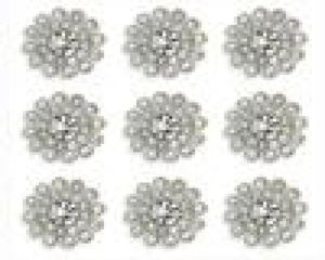 50 PCS Rhinestone Sızıntıları Kristal Dekorasyon Broş Düğmesi Düz Çiçek Kafa Bandı El Sanatları için DIY Craft 14mm SIL8200914