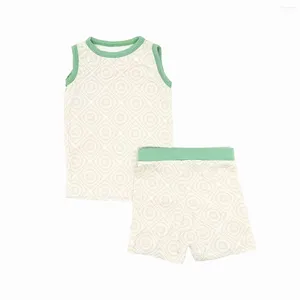 Set di abbigliamento Modello a forma di bambino Pantaloncini da canotta per bambini Completi da 2 pezzi per ragazzi Abiti estivi in fibra di bambù per bambini