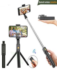 3 I 1 Trådlös BluetoothCompatible Selfie Stick Foldbar Mini TripoD Expanderbar monopod med fjärrkontroll för iOS Android W2208569979