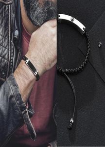 Europeiska och amerikanska säljande personlighetspararmband mode trend läderrep krökt märke armband glansar armband7297493