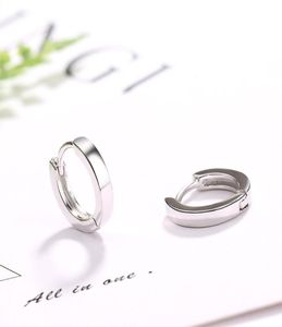 Solid Real 925 Sterling Silver Mini Slim Loop Huggies Circle Small Hoop Earrings For Women Mens Children Girls Kids Jewelry Aros1 1676181