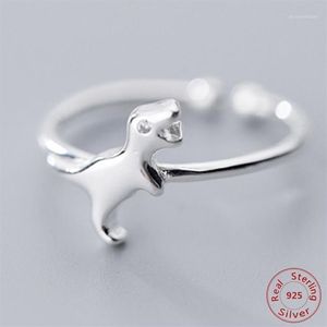 100% 925 Solid Real Sterling Silver Women Lady Jewelry Dinosaur Ring Öppning Size 5 6 7 Love Gift Girls Lady1275i