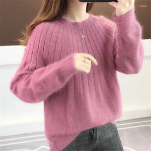 Suéter feminino primavera outono cor sólida suéter de malha feminino pulôver jumper senhoras casual fino curto o pescoço manga comprida malhas tops