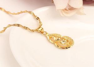 Dubai Real 24k Giallo Multa oro massiccio GF Collana con ciondolo donna Gioielli color oro Fortuna zucca festa di nozze Gifts182m8775993