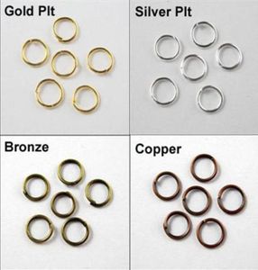 4mm Jump Ringe Offene Anschlüsse Gold Silber Bronze Kupfer Anschlüsse 6 Farben verkaufen 2000 teile/los DIY4730334