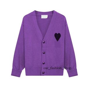 Frankrike Amis Cardigan Designer Sticked tröja Kvinntröjor Man Jumper Tröja Högkvalitet Tyg unisex Hjärtmönster Design Luxury 60 902