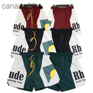 23SS Rhude Men Shorts Designer Projektant Summer Sukiej Suszenia Streetwear Casual Hip Hop Beach Sportswear Męskie spodnie lols