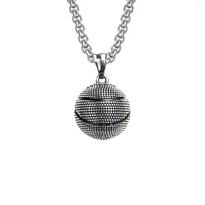 Pendant Necklaces Rock Hip Hop Titanium Steel Necklace For Men Fashion Basketball Stainless Men's Accessories Wholesale